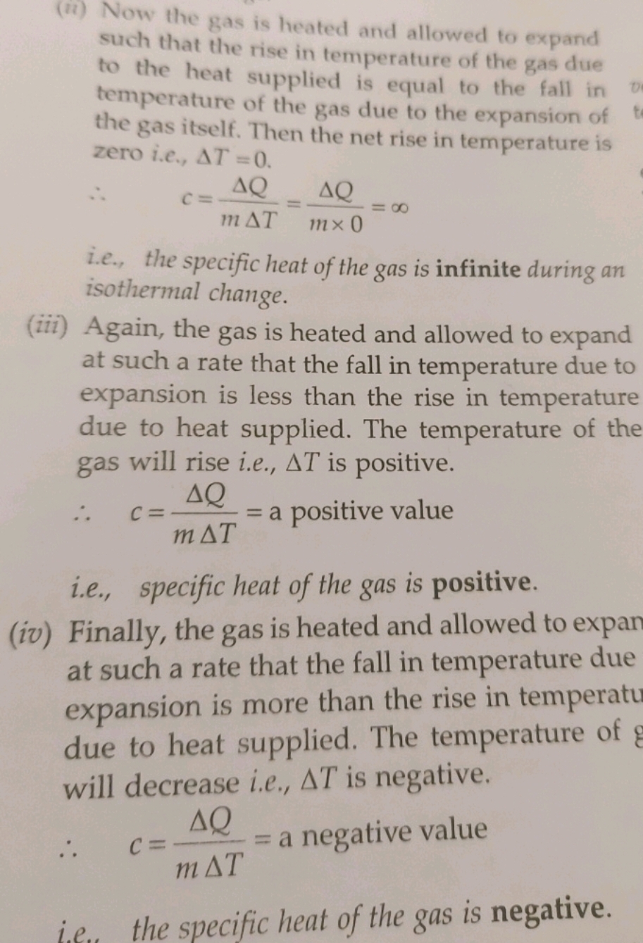 (ii) Now the gas is heated and allowed to expand such that the rise in