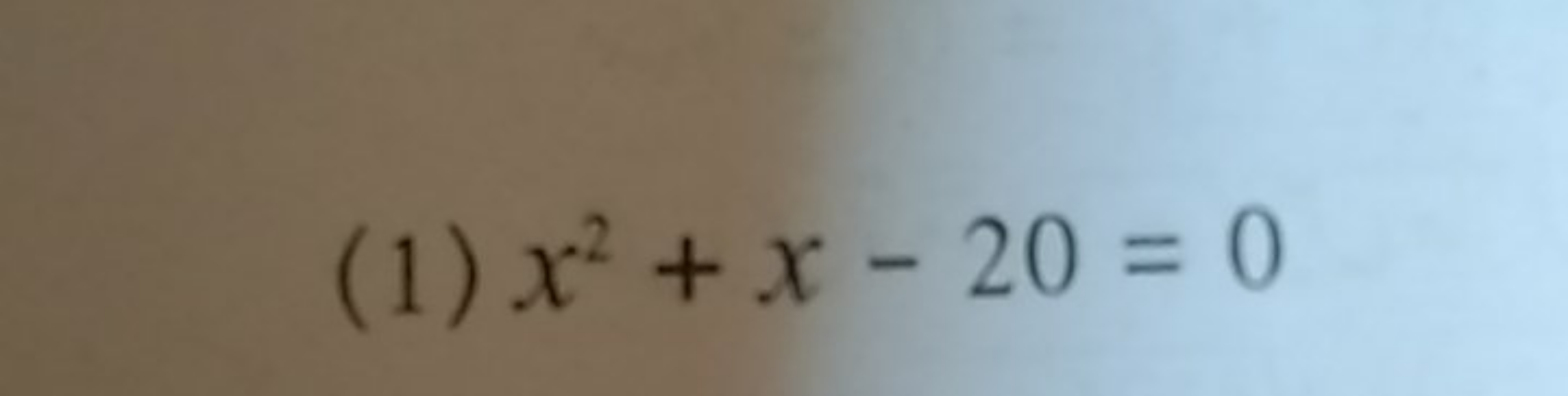 (1) x2+x−20=0