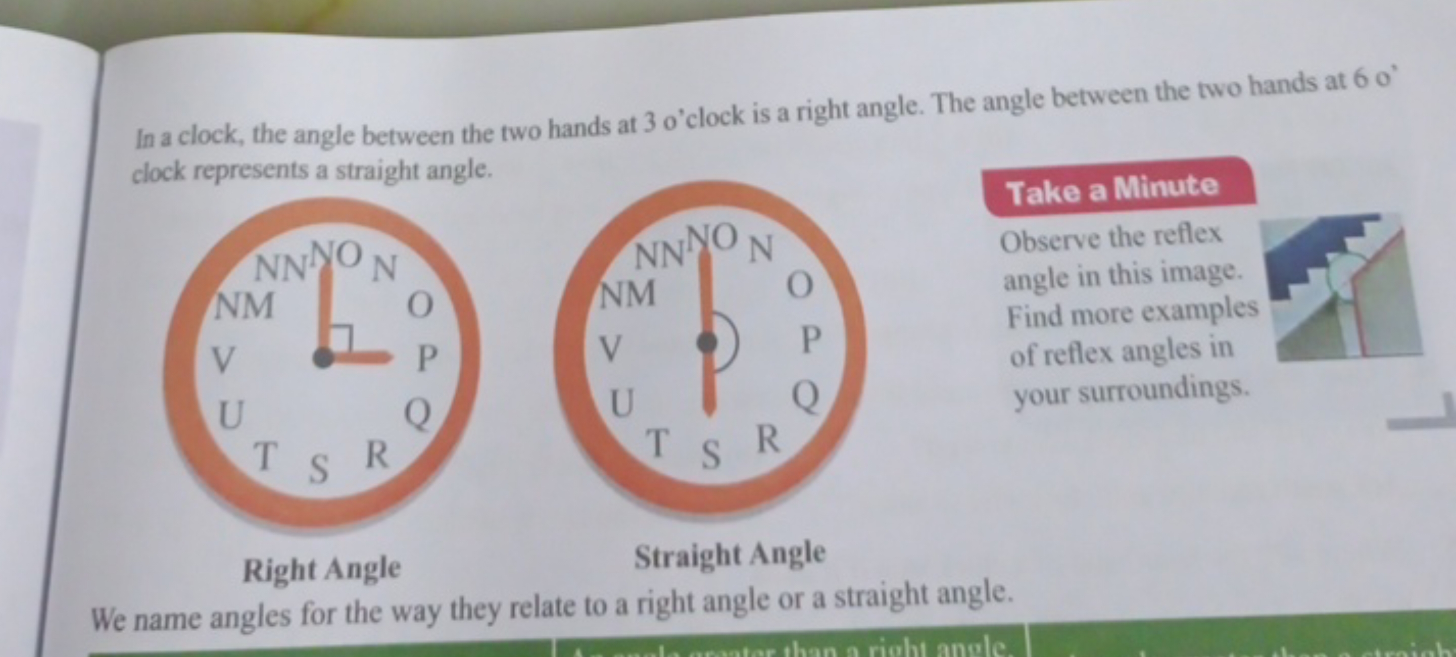 In a clock, the angle between the two hands at 30∘ clock is a right an