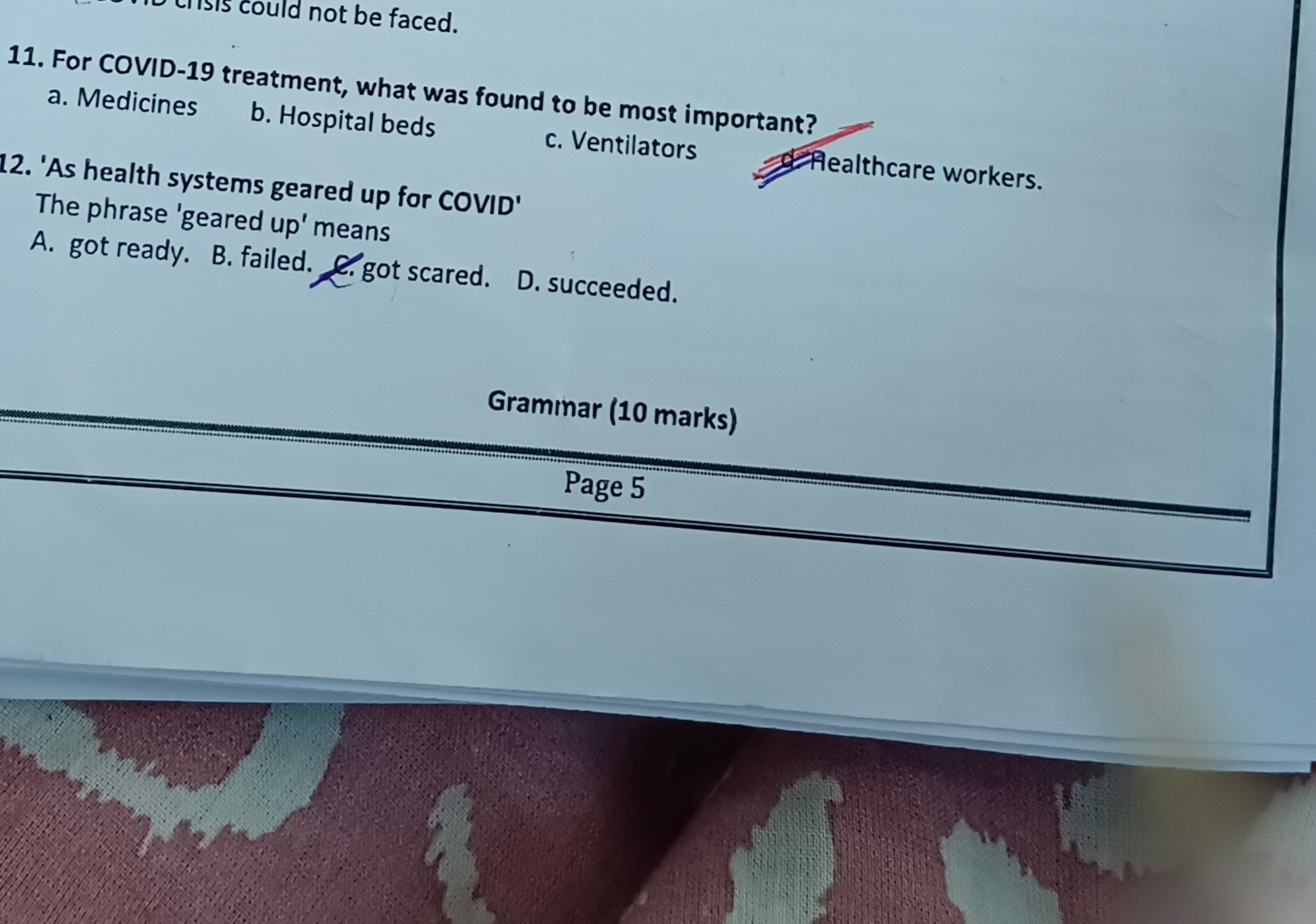 11. For COVID-19 treatment, what was found to be most important?
a. Me