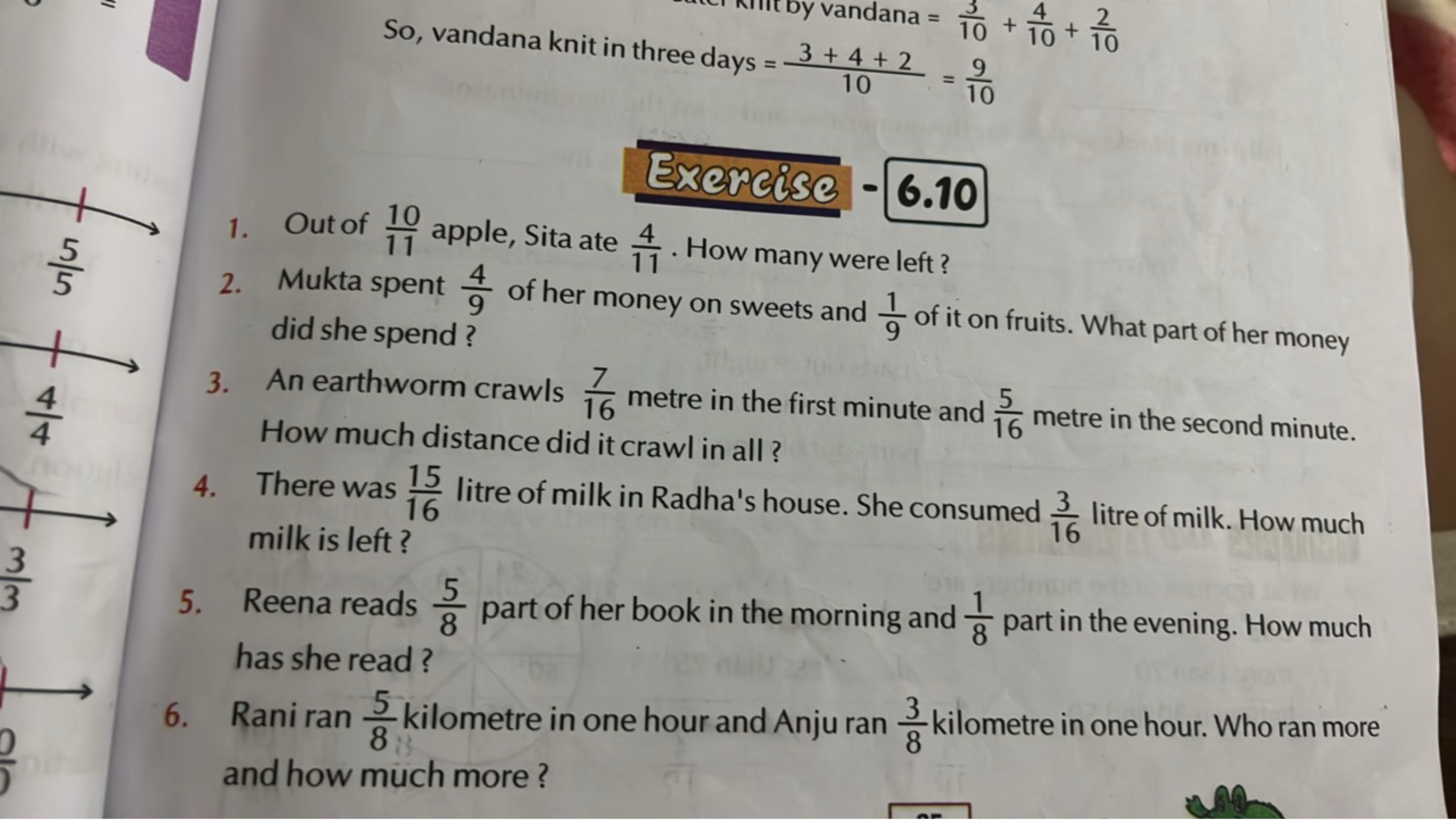 y vandana =103​+104​+102​ 103+4+2​=109​

Exemcise - 6.10
1. Out of 111