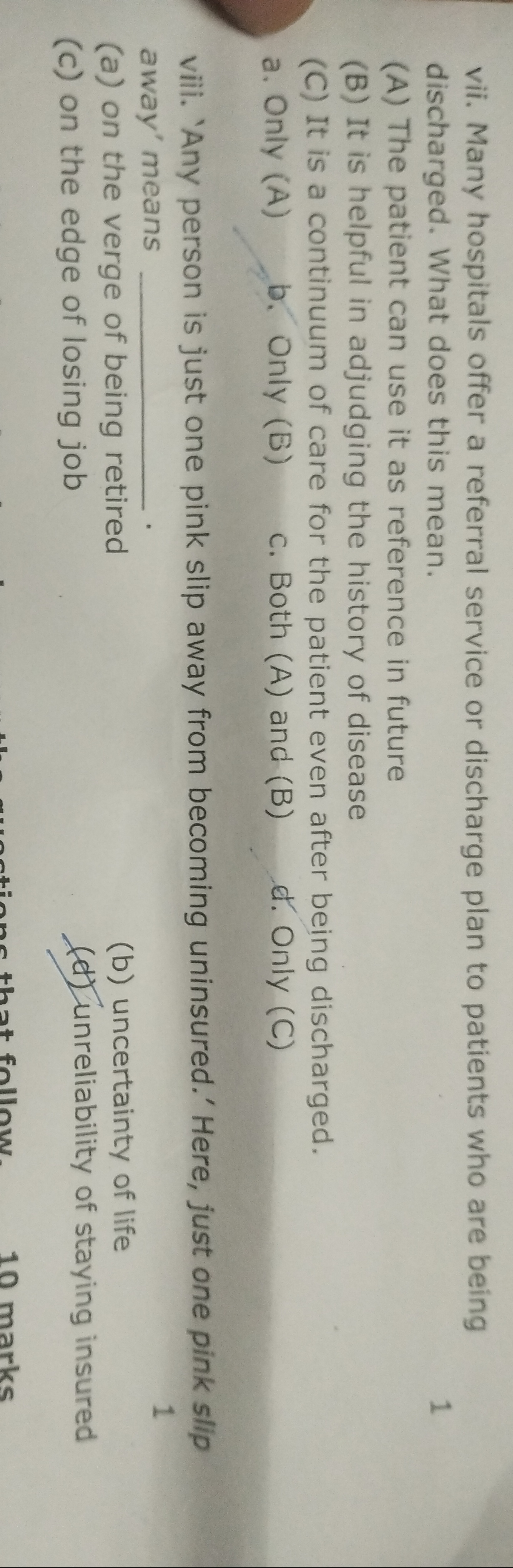 vii. Many hospitals offer a referral service or discharge plan to pati