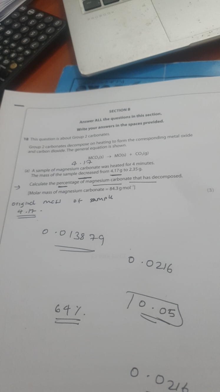 SECTION B
Answer ALL the questions in this section.
Write your answers