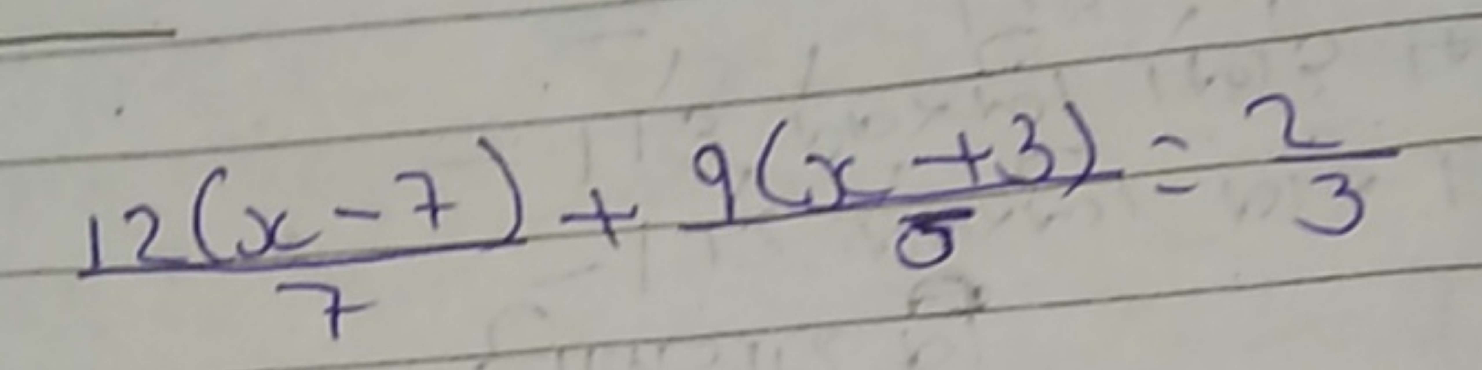 712(x−7)​+59(x+3)​=32​