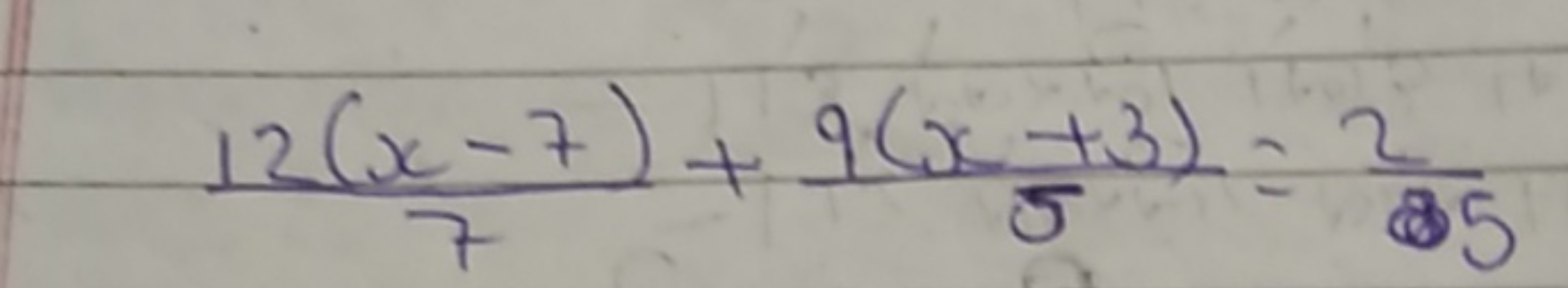 712(x−7)​+59(x+3)​=652​