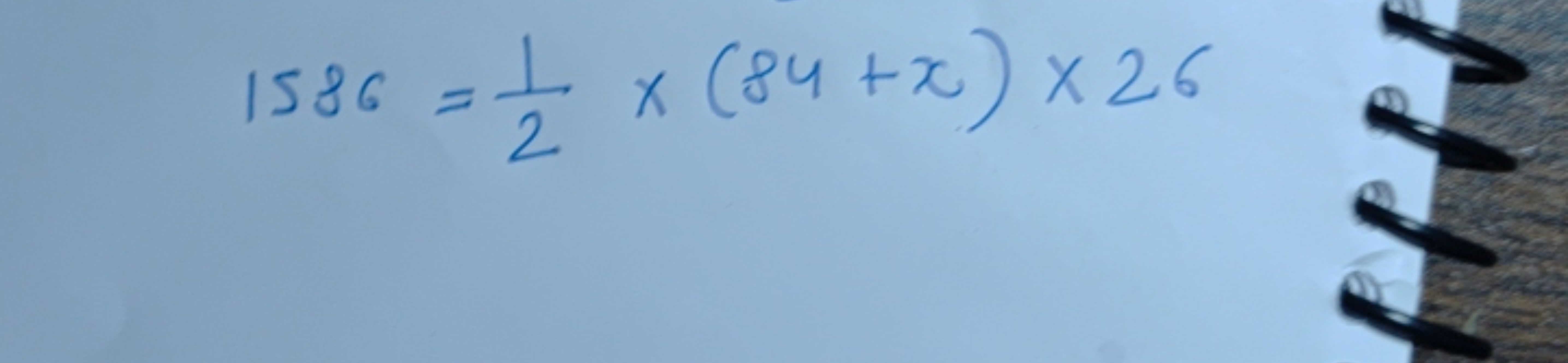 1586=21​×(84+x)×26