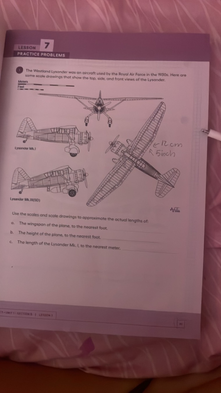 LESSON
7
PRACTICE PROBLEMS
(1) The Westiand Lysander was an aircraft u