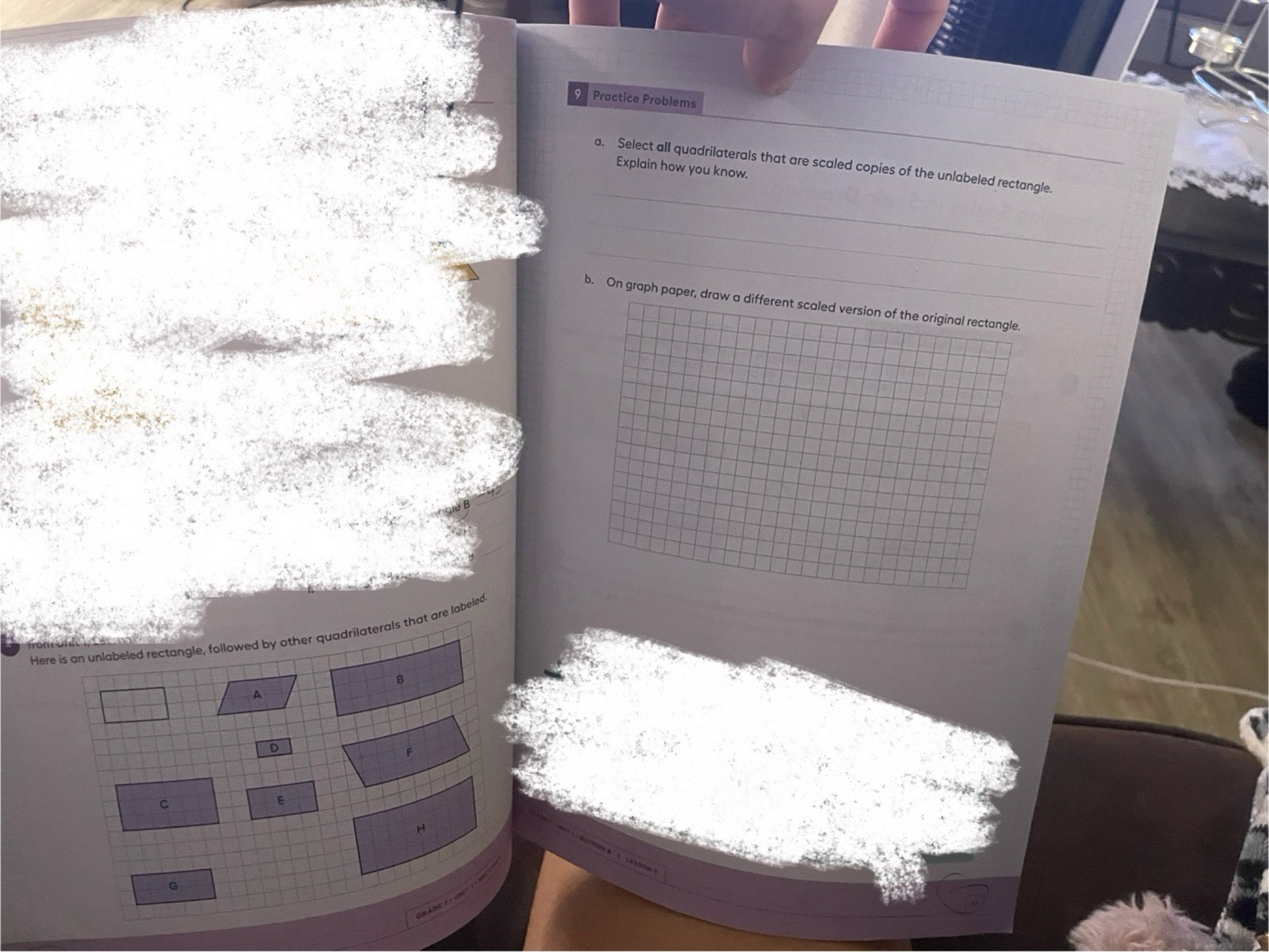 ngle B
9 Practice Problems
a. Select all quadrilaterals that are scale