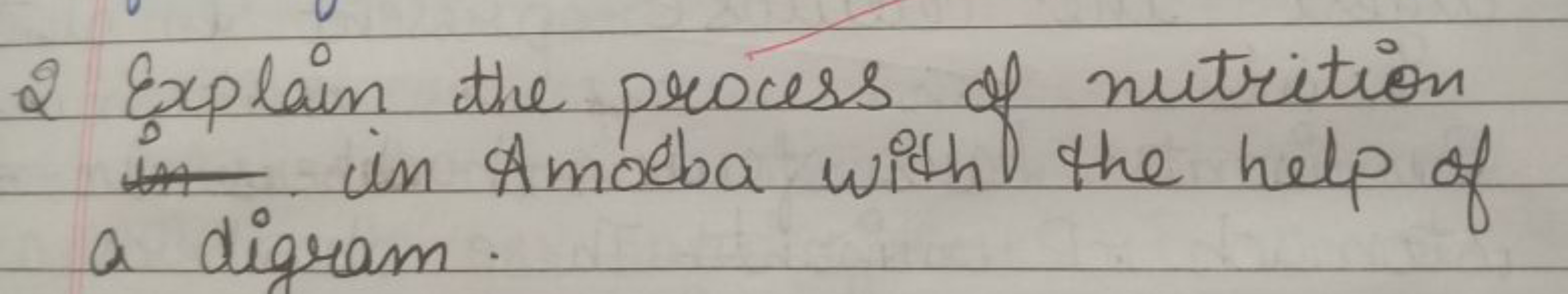 2 Explain the process of nutrition in Amoeba with the help of a digram