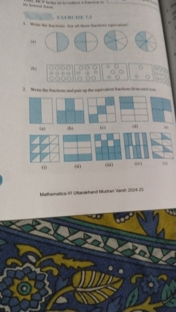 
if homent firm
(a)
(b)
64

(s)
*
- 
3
(1)
(t) □
2. Write the fraction