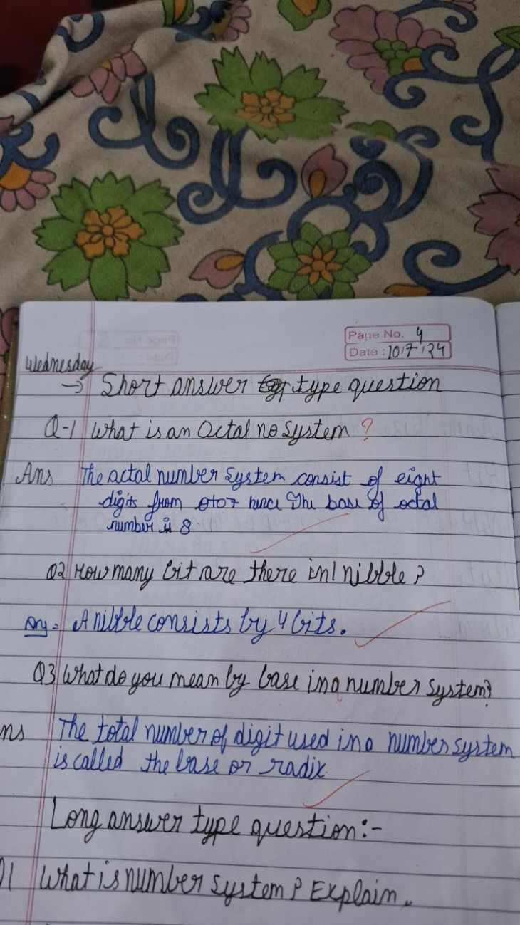 Luedonscay
Short answer type question
Q-1 What is an Octal no system ?