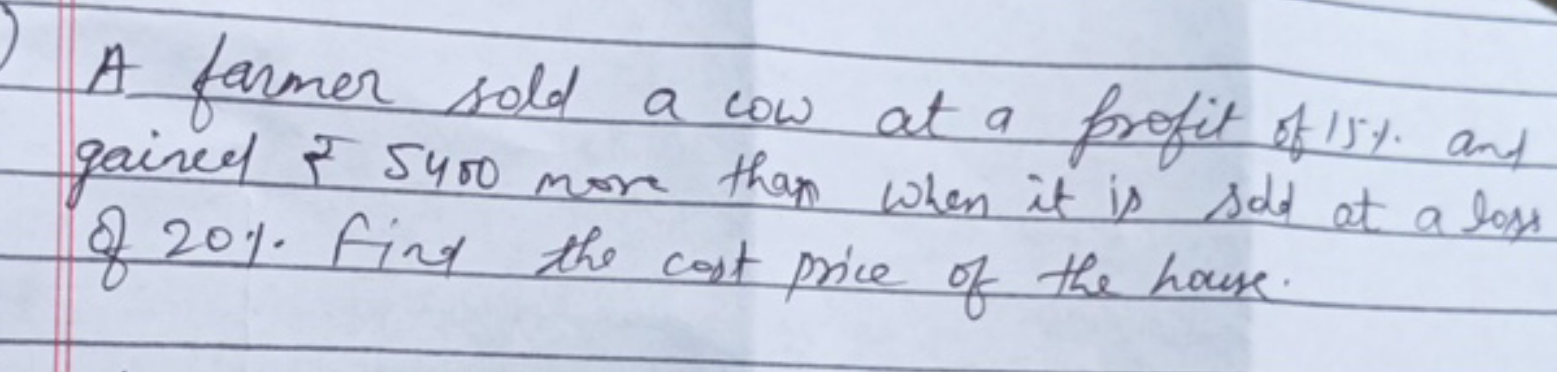 A farmer sold a cow at a profit of 115% ans gained ₹ sumo mon than whe