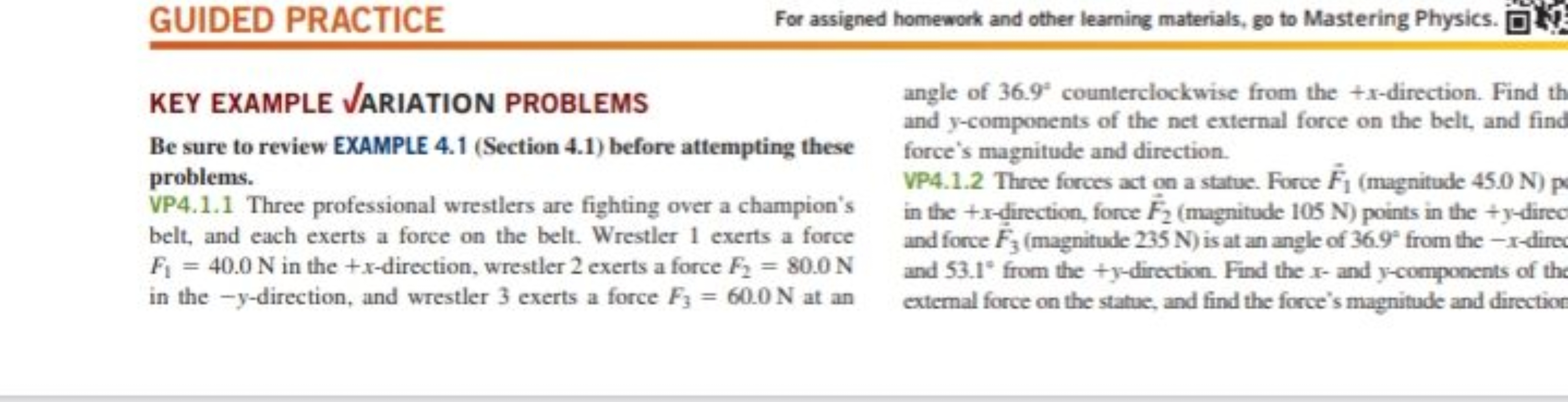 GUIDED PRACTICE
KEY EXAMPLE VARIATION PROBLEMS
For assigned homework a