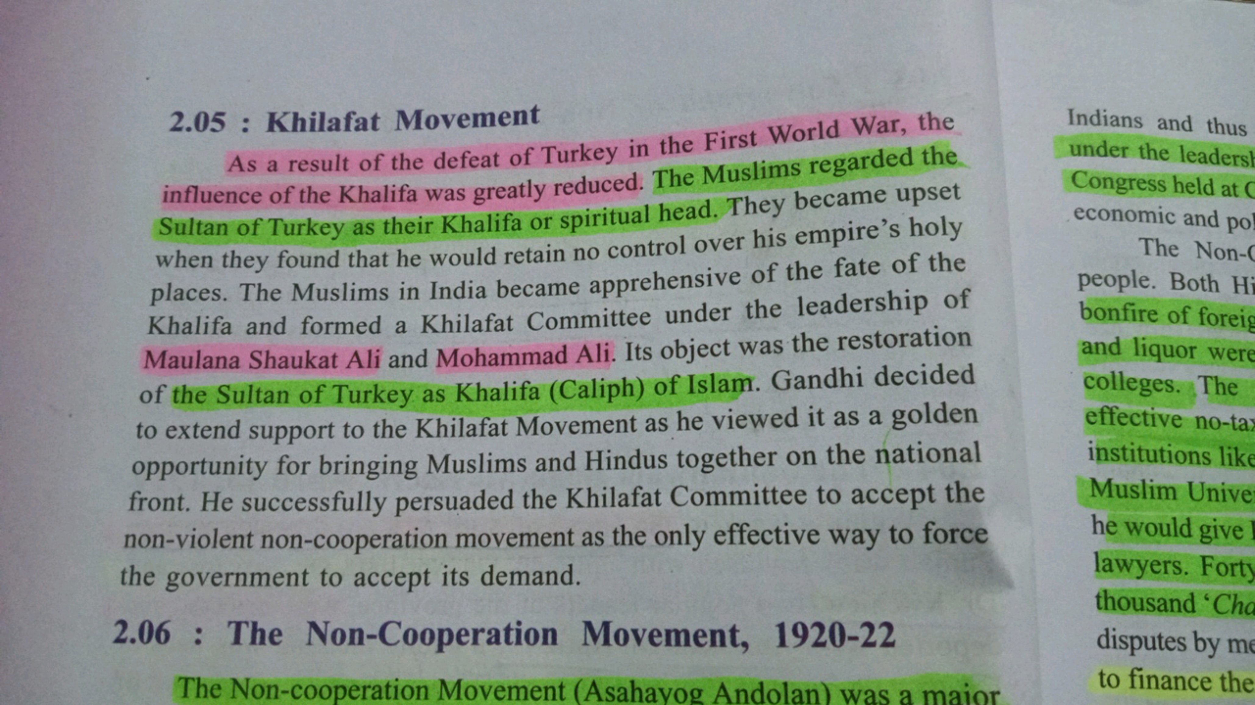 2.05 : Khilafat Movement

As a result of the defeat of Turkey in the F