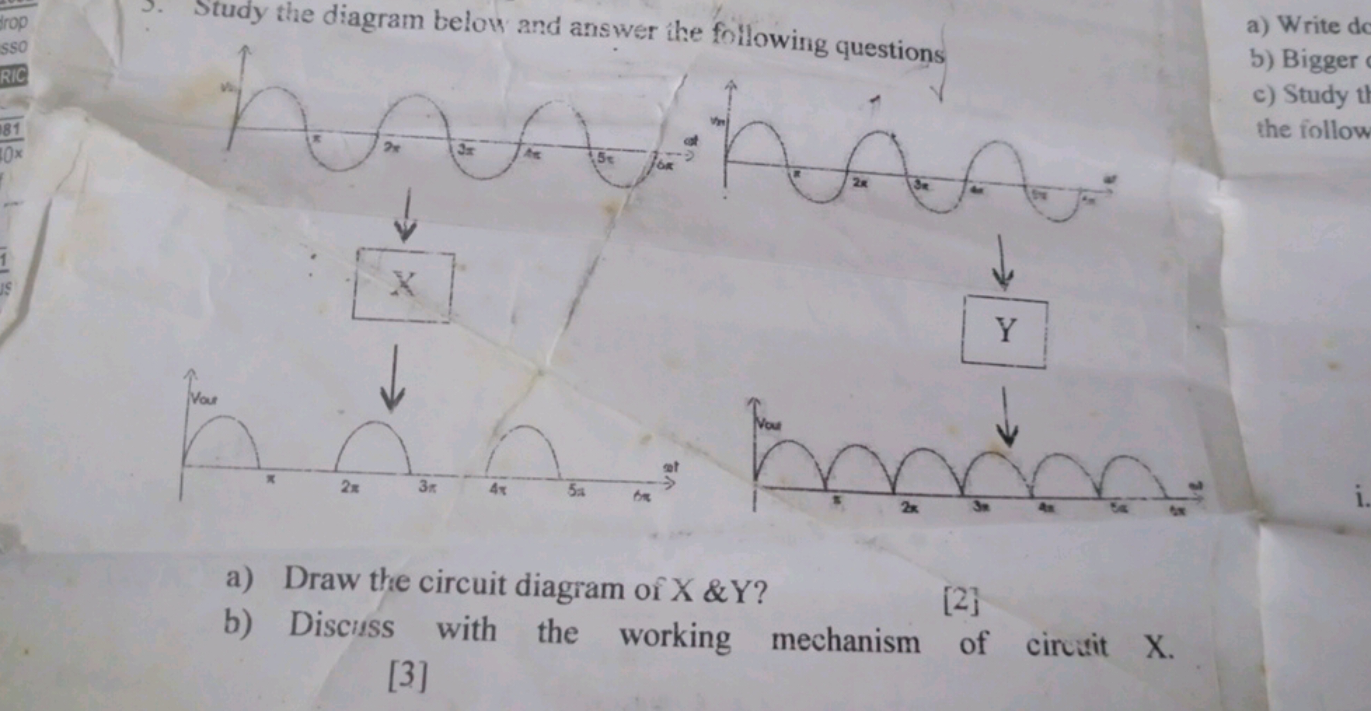 5. Study the diagram below and answer the following questions
a) Write