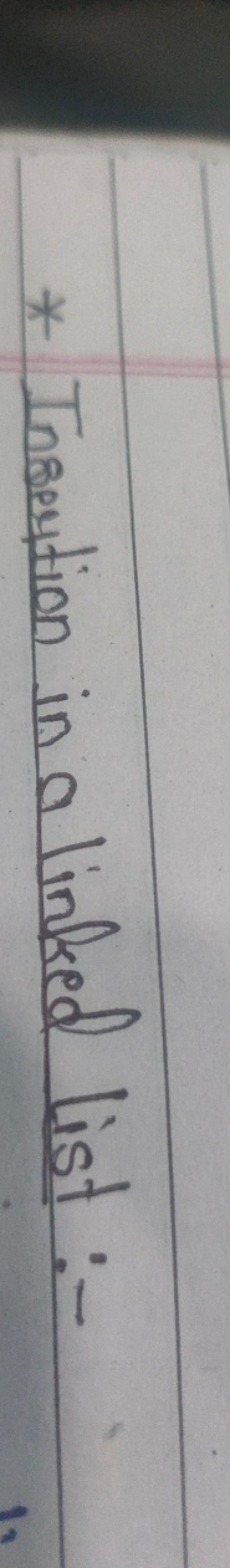 * Insertion in a linked list:-