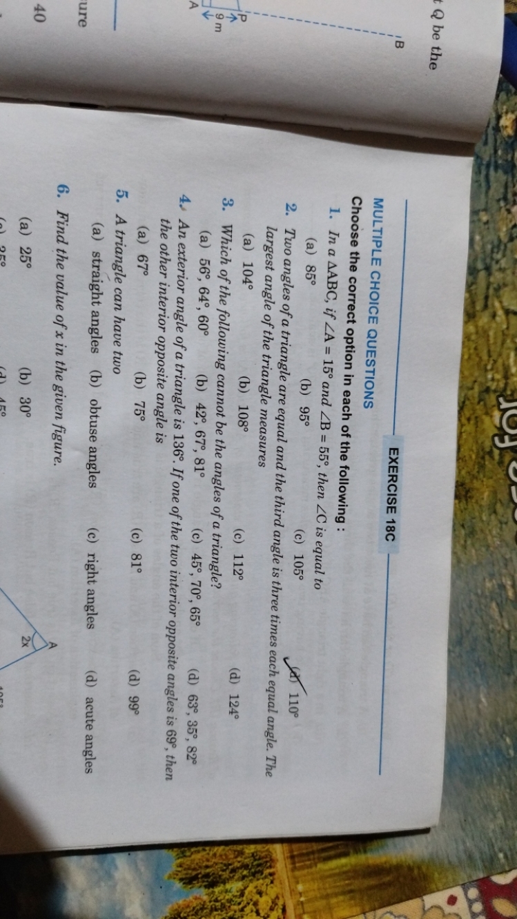 EXERCISE 18C
MULTIPLE CHOICE QUESTIONS
Choose the correct option in ea