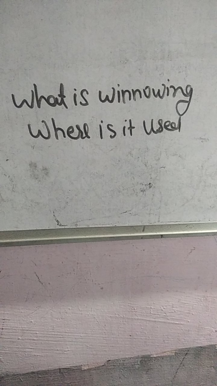 What is winnowing Where is it used