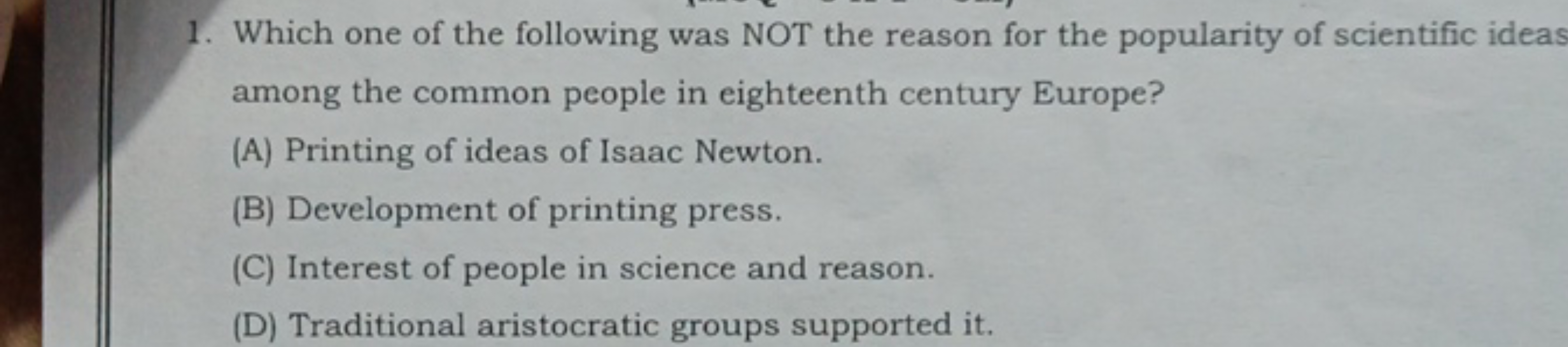 1. Which one of the following was NOT the reason for the popularity of