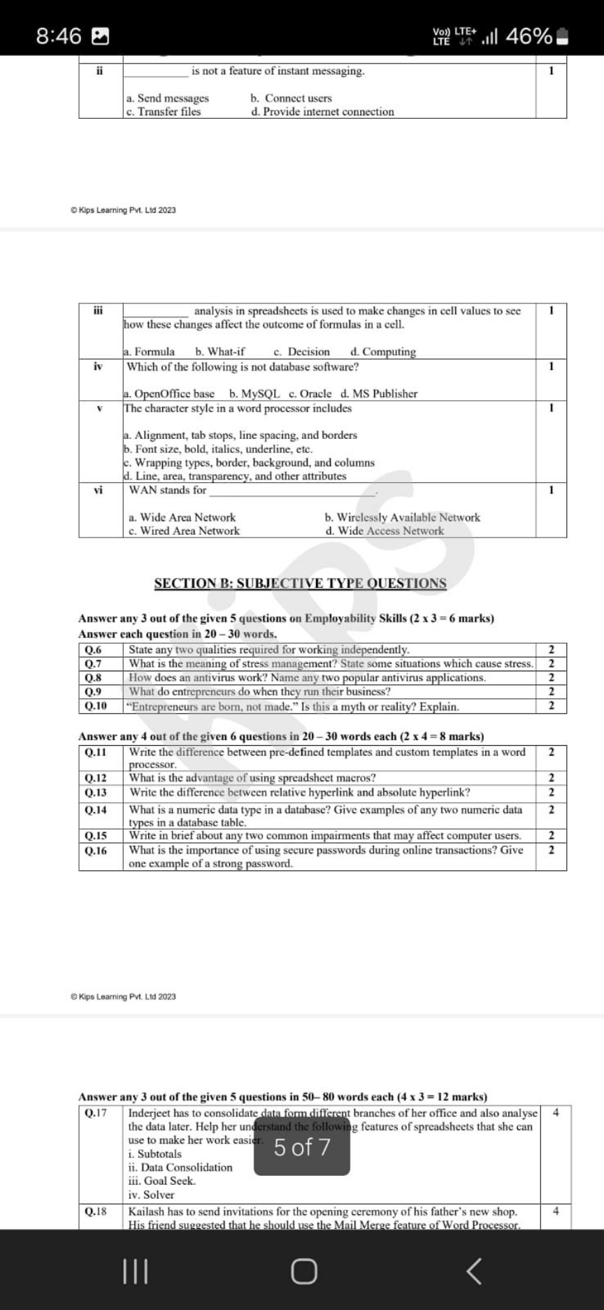 8:46
Vo)) LTE +
LTE
46\%
\begin{tabular} { | c | c | c | } 
\hline \mu