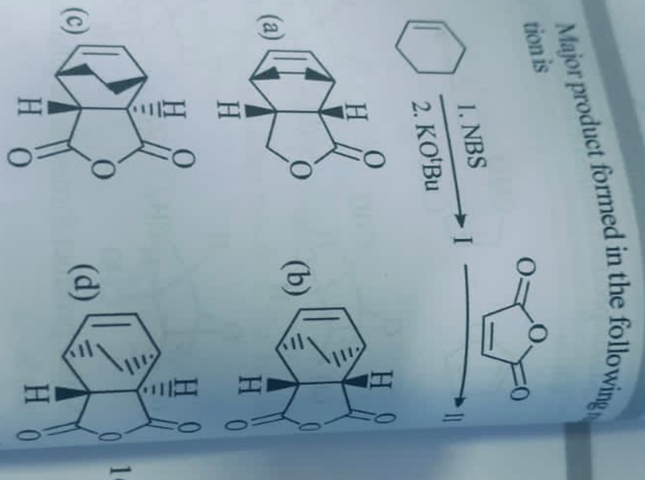 Major product formed in the following, tion is
 1. NBS2. KOtBu​ tion i