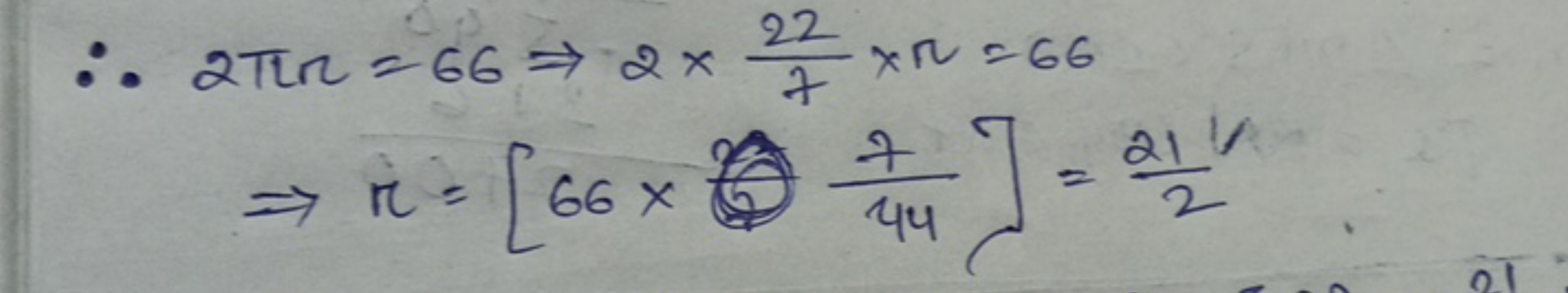 :: 2πin=66⇒ 2x
22
7
FXR
XR = 66
r
=> R = [ 66 × 14/141] =
21/
2
01