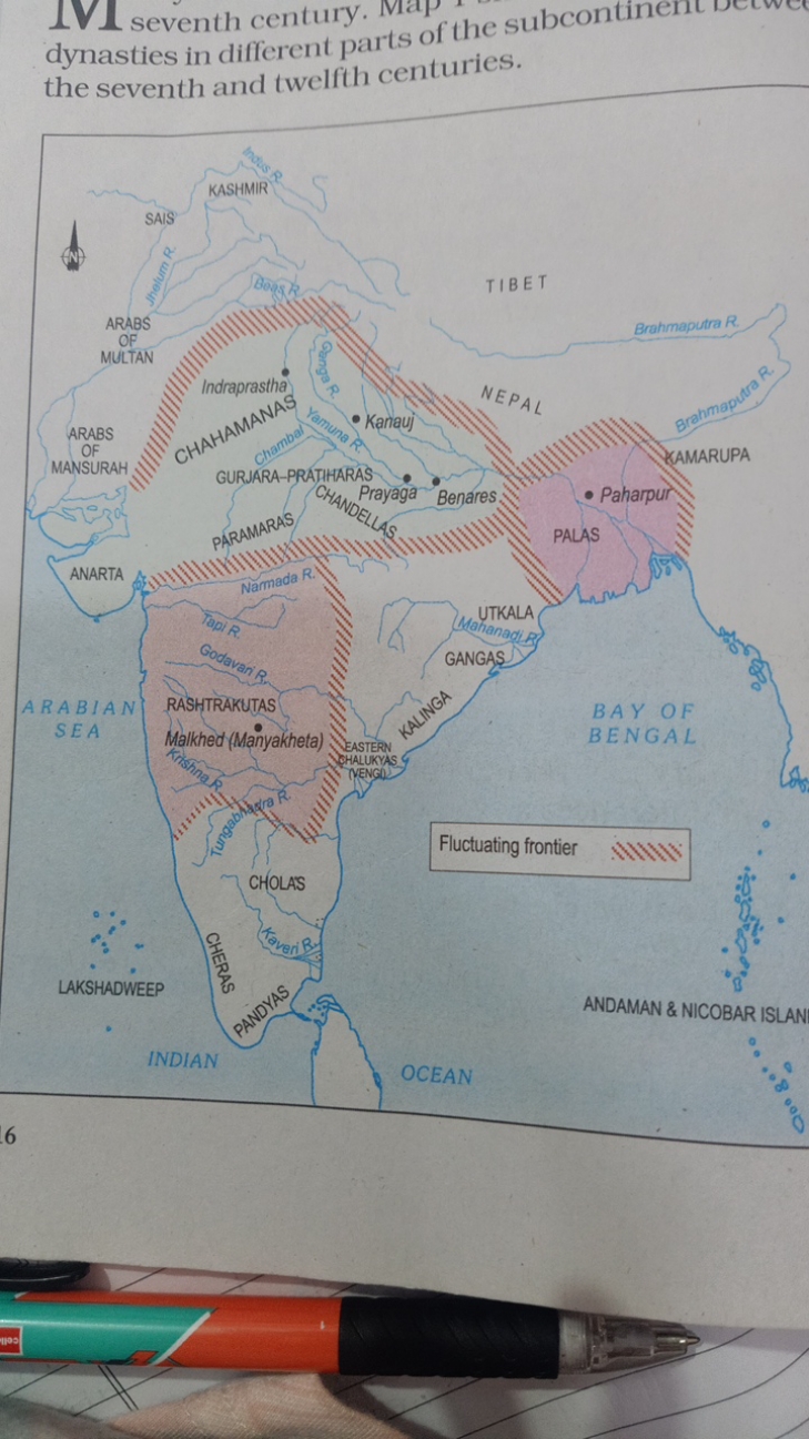 IVI seventh century. dynasties in different parts of the subcontinent 