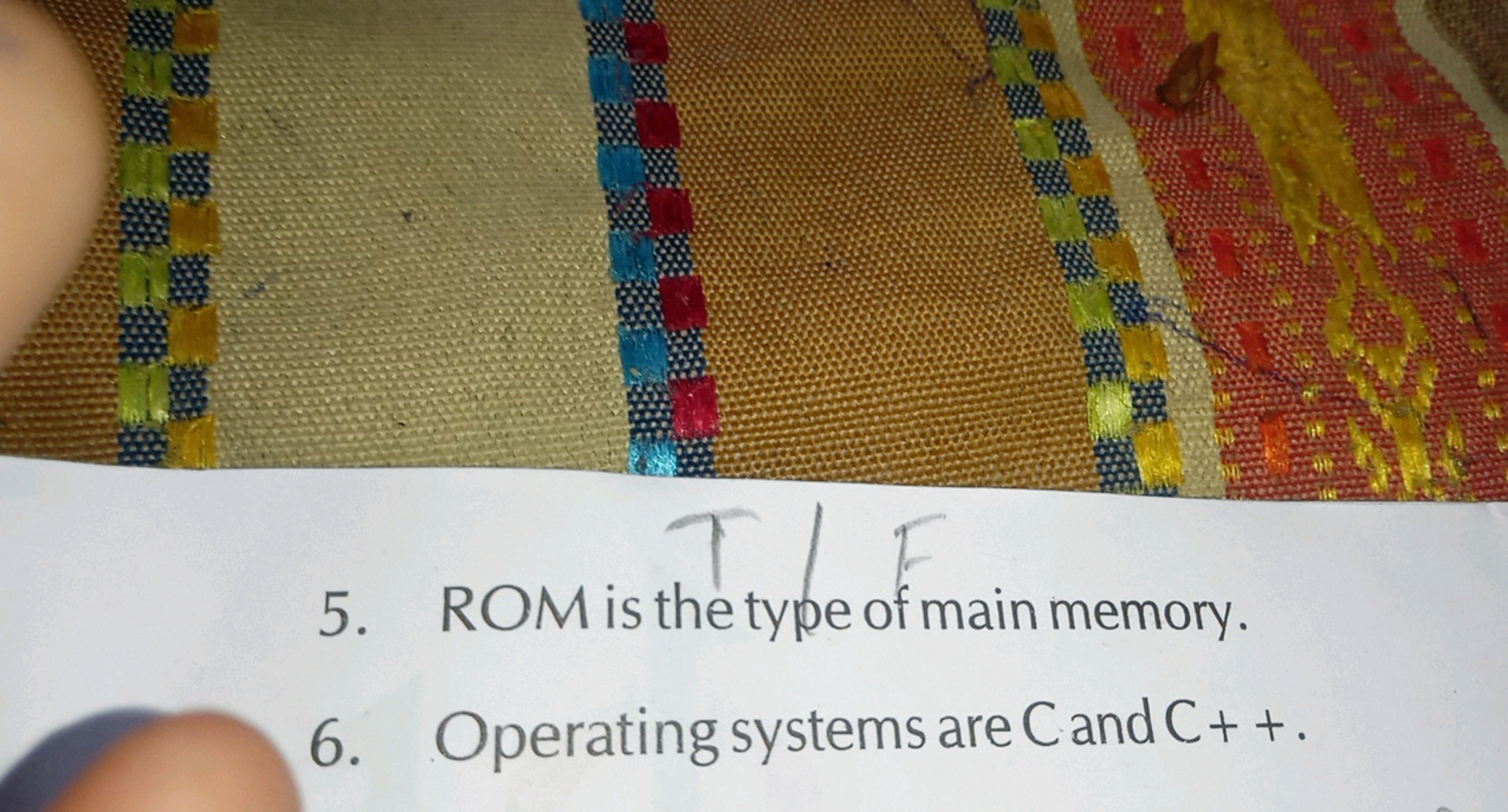 5. ROM is the type of main memory.
6. Operating systems are C and C++.