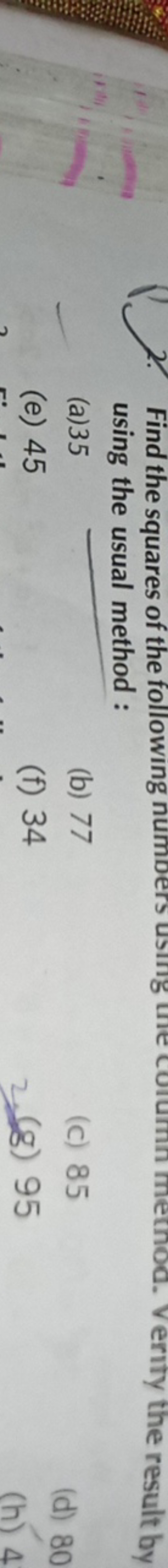 Find the squares of the following numbers usmg the result by using the