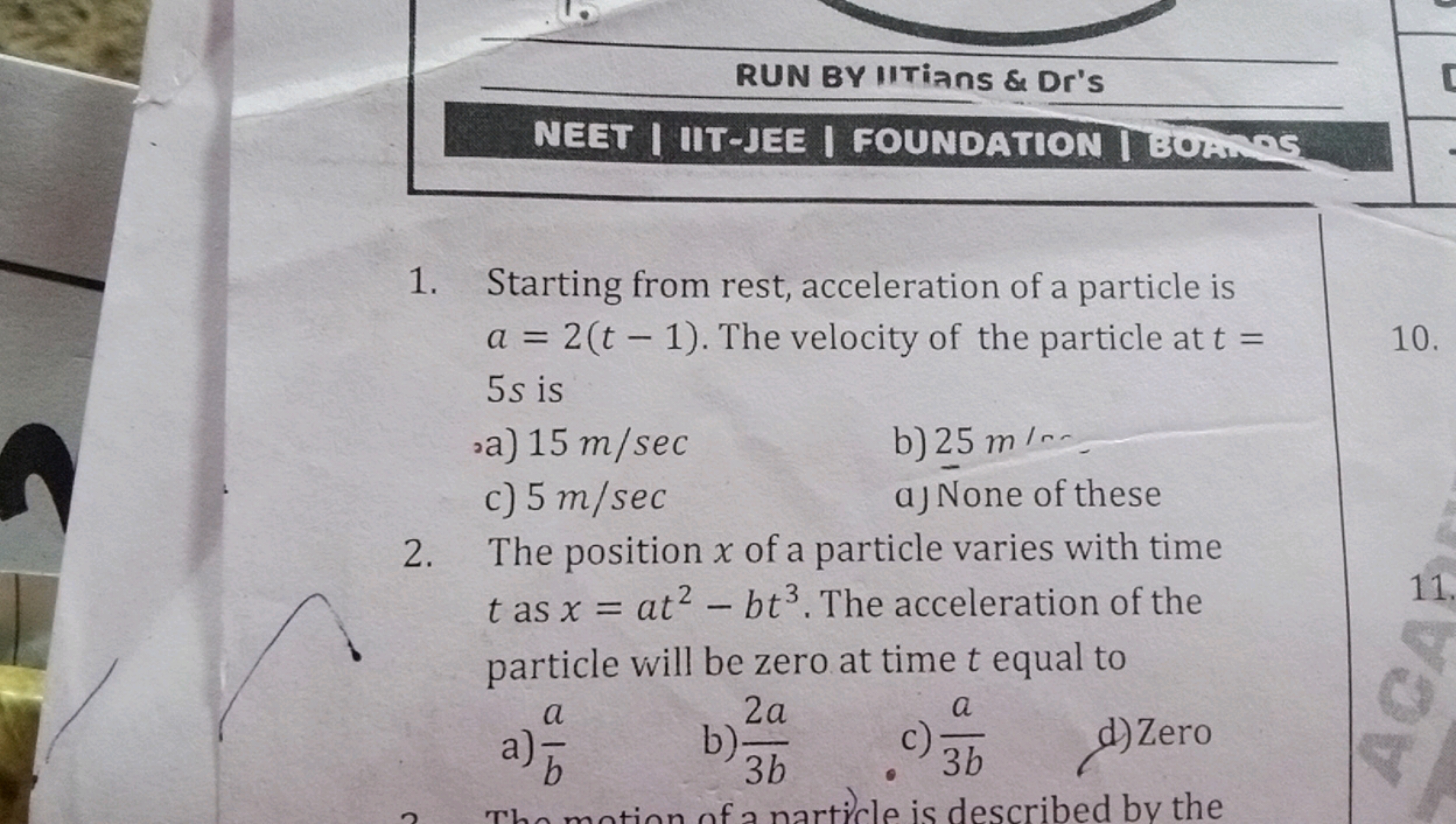 RUN BY IITians \& Dr's
NEET I IIT-JEE I FOUNDATION I EULing
1. Startin