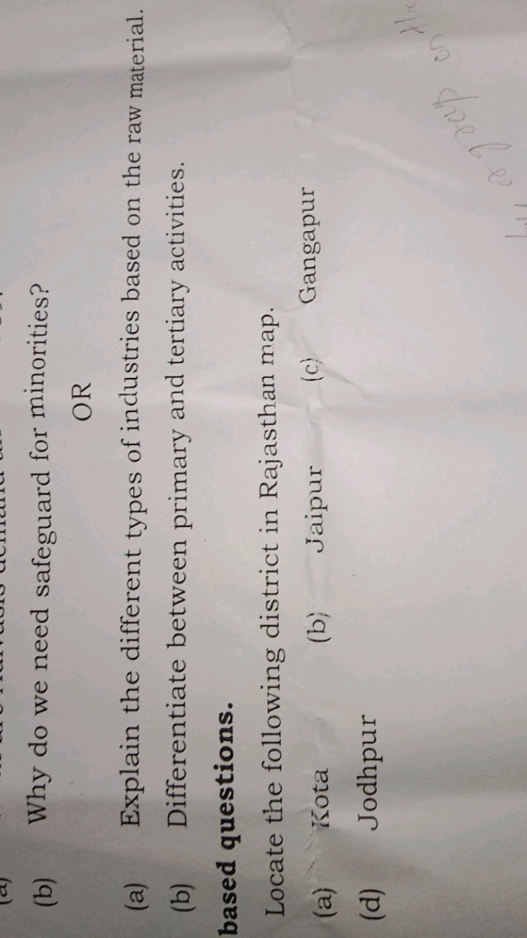 (b) Why do we need safeguard for minorities?

OR
(a) Explain the diffe