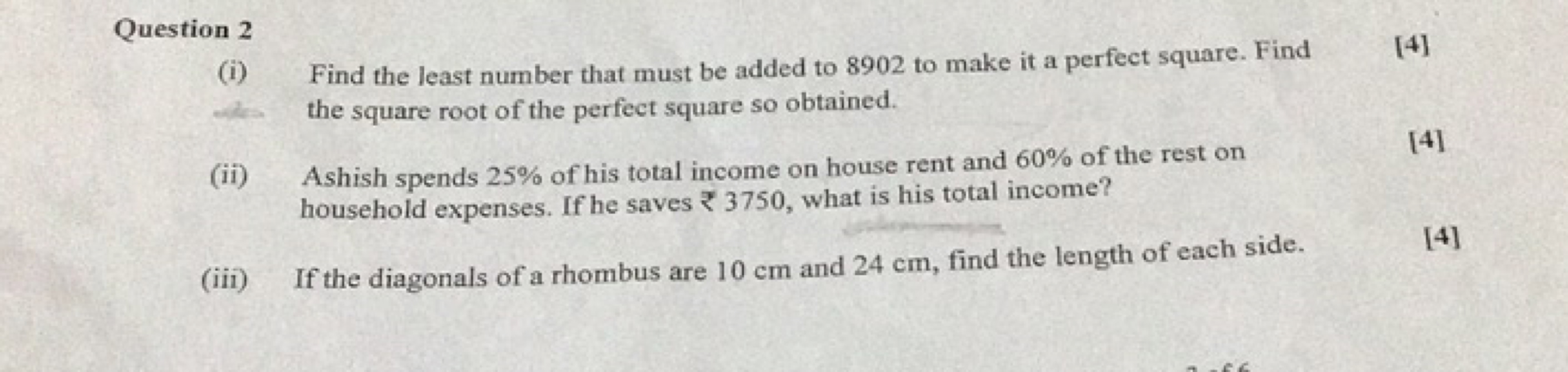 Question 2
(i) Find the least number that must be added to 8902 to mak