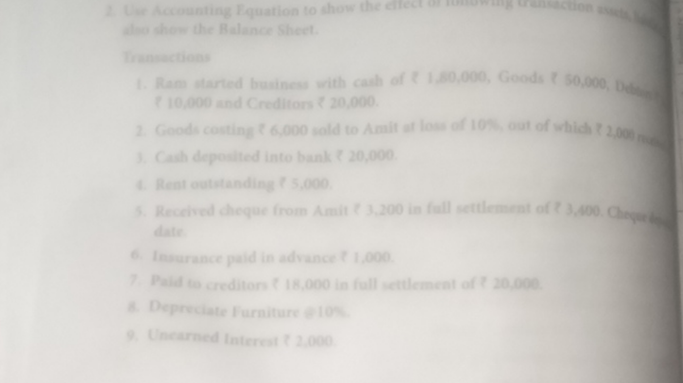  ales them the Balance Sheet.
Thangectione ₹ 10,000 and Creditors ₹ 20