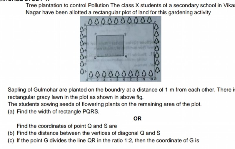 Tree plantation to control Pollution The class X students of a seconda