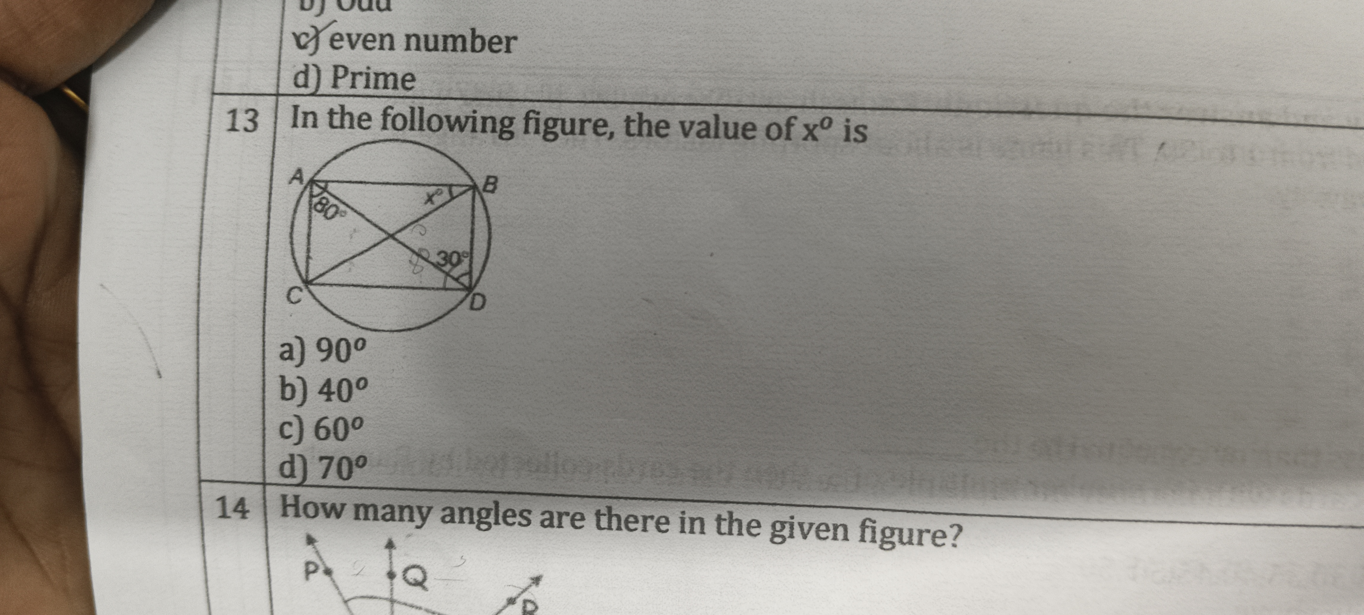 c) even number
d) Prime
13 In the following figure, the value of x0 is