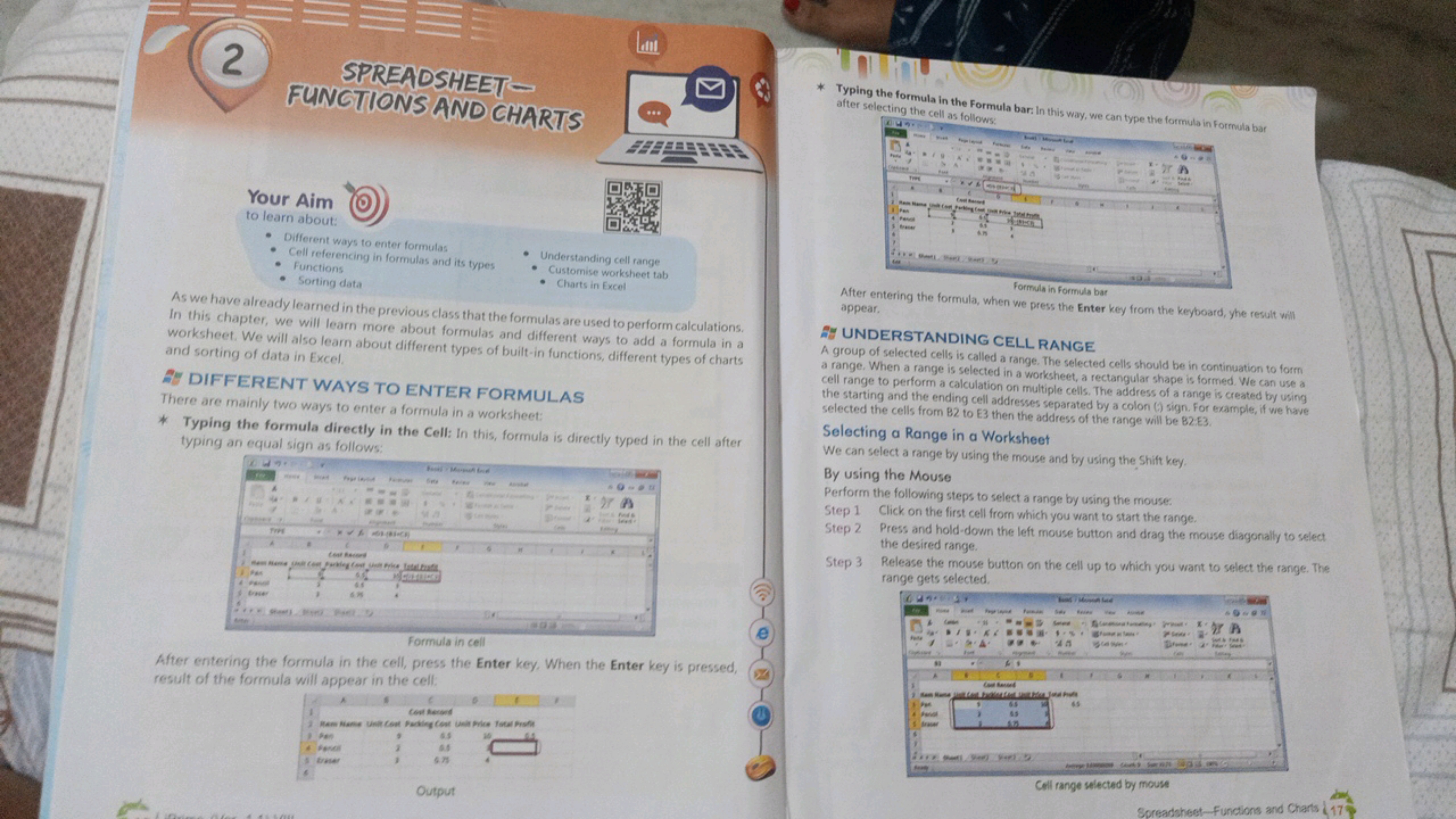 2 SPREADSHEET-
FUNCTIONS AND CHARTS
(14)
IITt
* Typing the formula in 