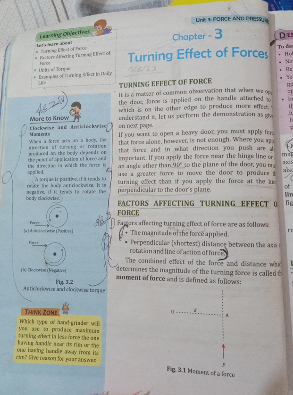 Unit 3: FORCE AND PRESSURE
Learning Objectives
Let's learn about
- Tur