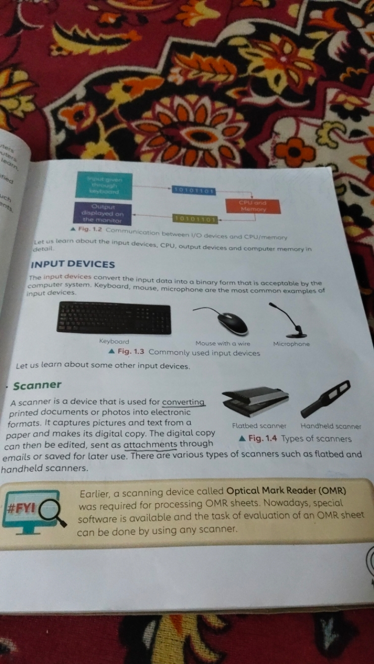 Let us learn about the input devices, CPU, output devices and computer