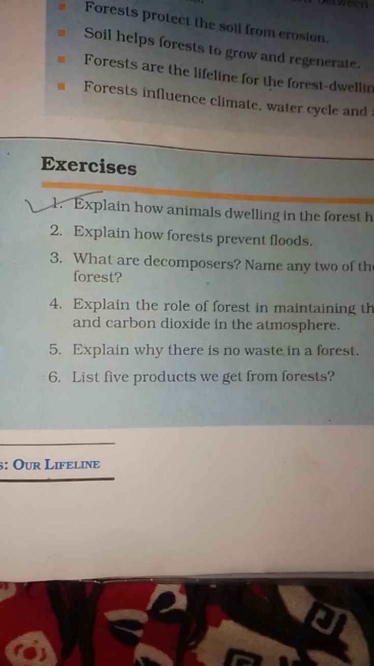 Forests protect the soll from croston.
Soil helps forests to grow and 