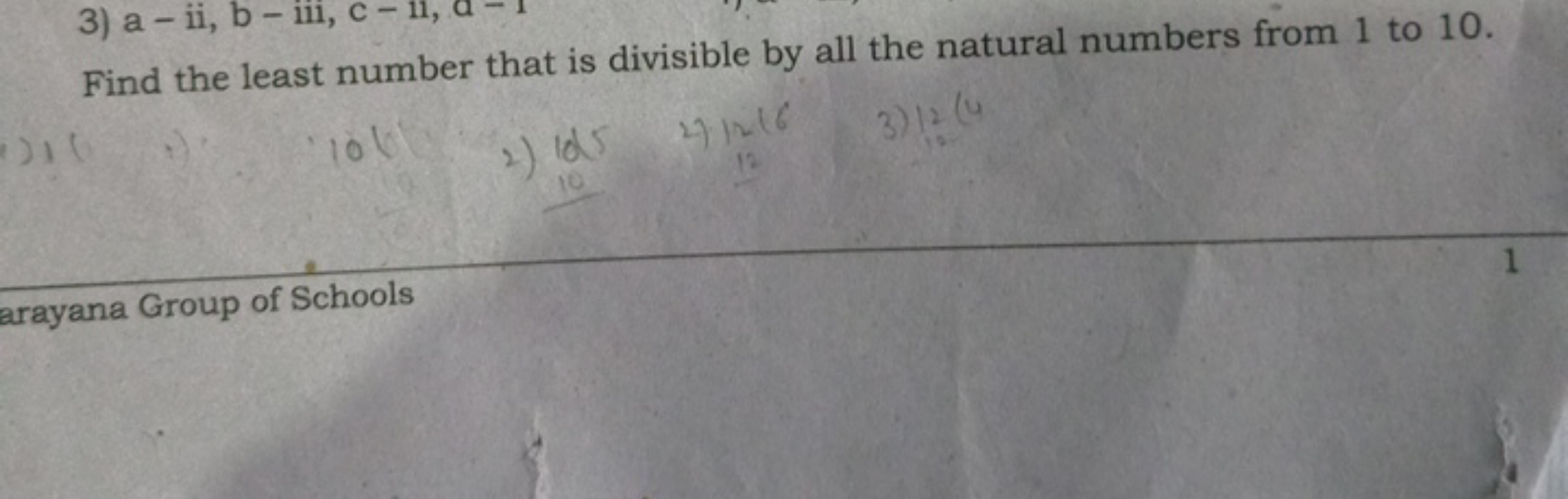 Find the least number that is divisible by all the natural numbers fro