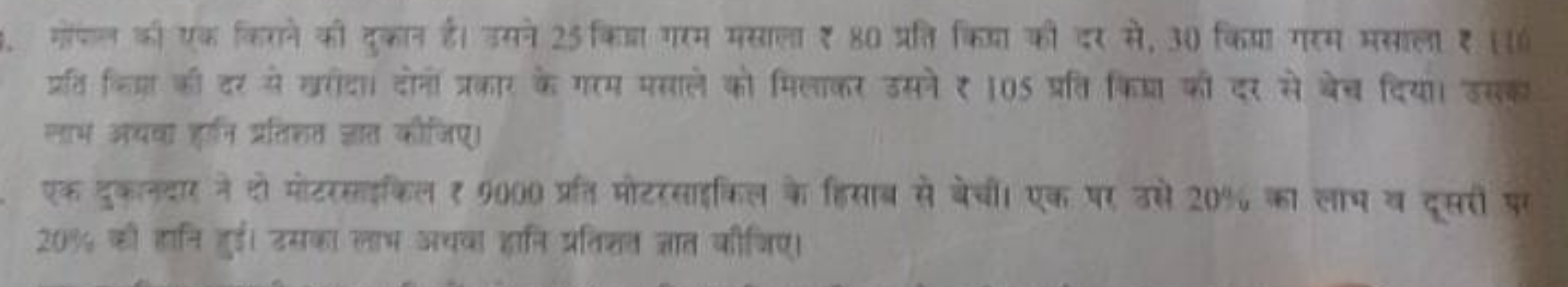 ग्रोफ्त की एक किराने की दुकान है। इसने 25 किता गरम मसाल्त ₹80 प्रति कि