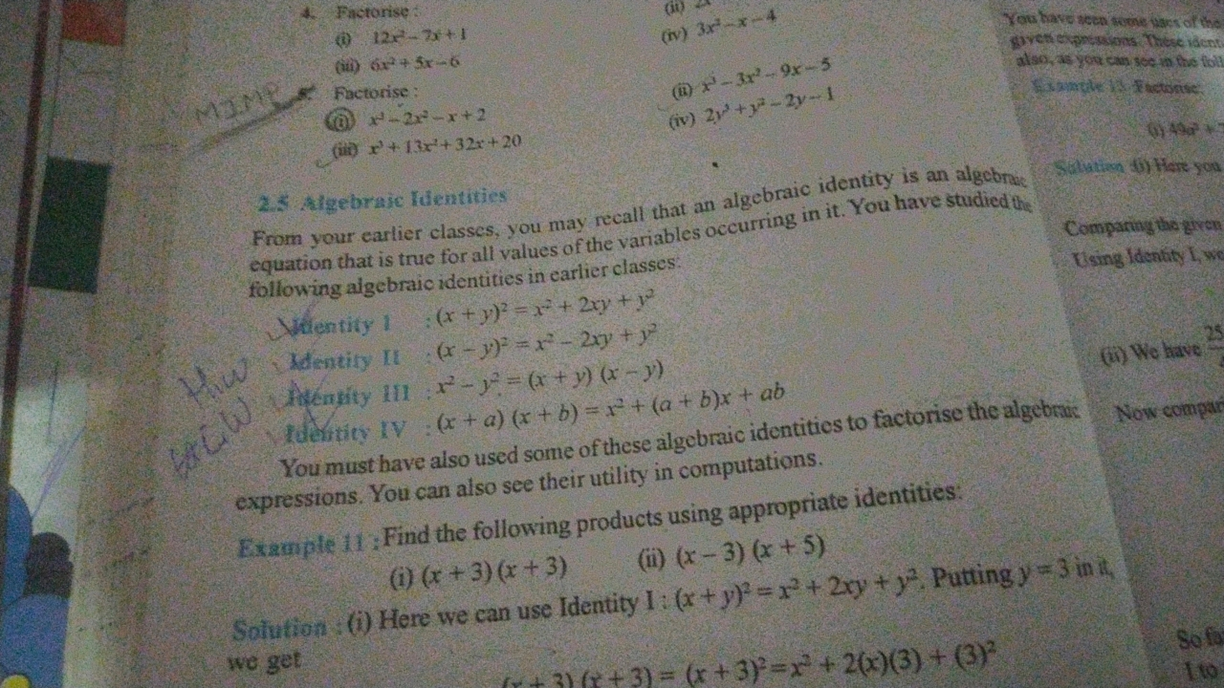 4. Factorise:
(i) 12x2−2x+1
(iv) 3x2−x−4

Yous have seca memel liges o