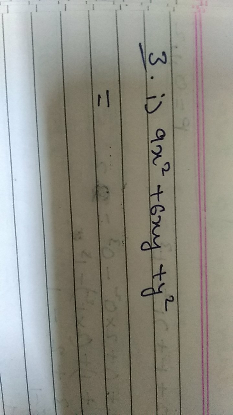 3. i) 9x2+6xy+y2