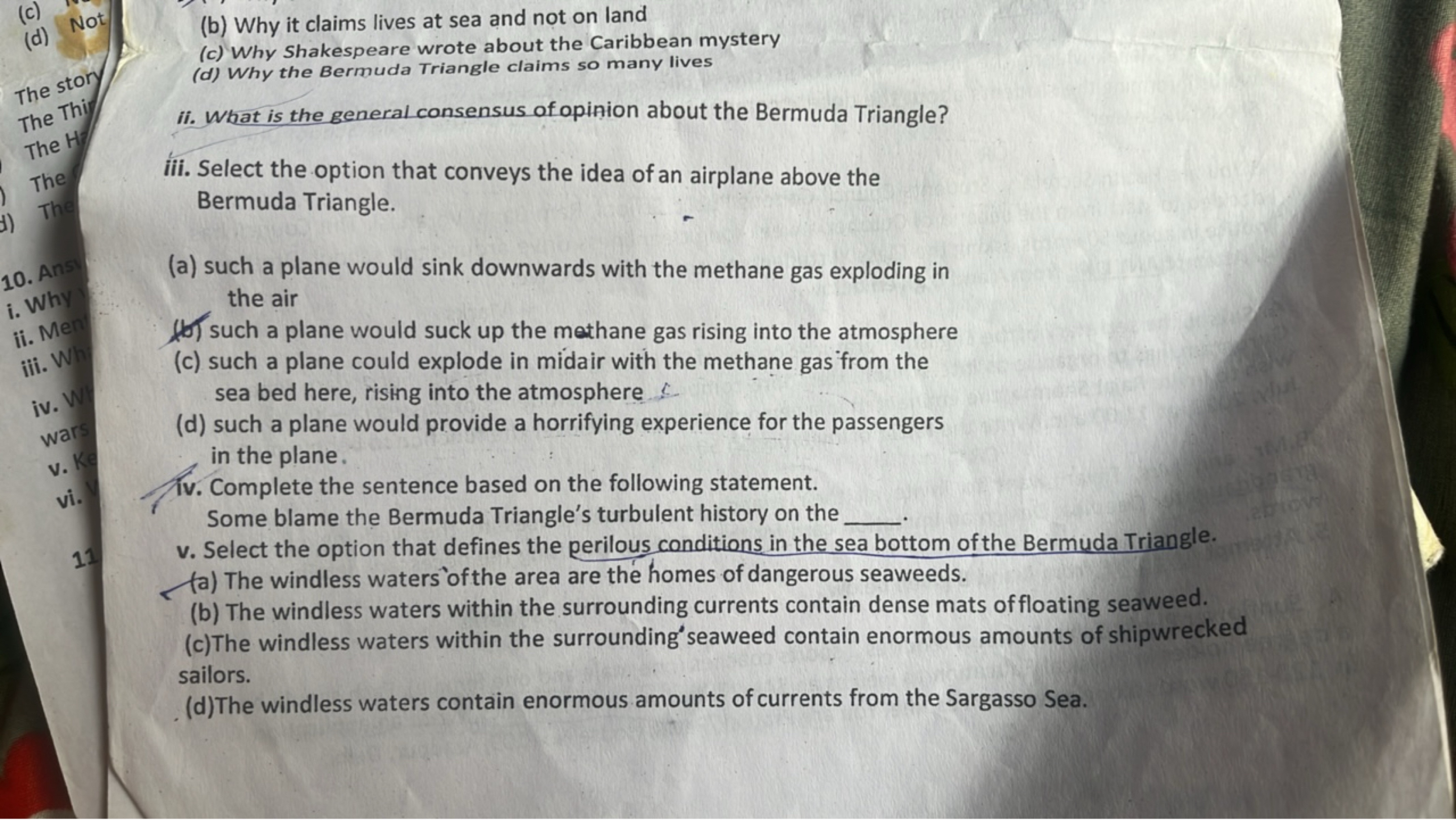 (b) Why it claims lives at sea and not on land
(c) Why Shakespeare wro