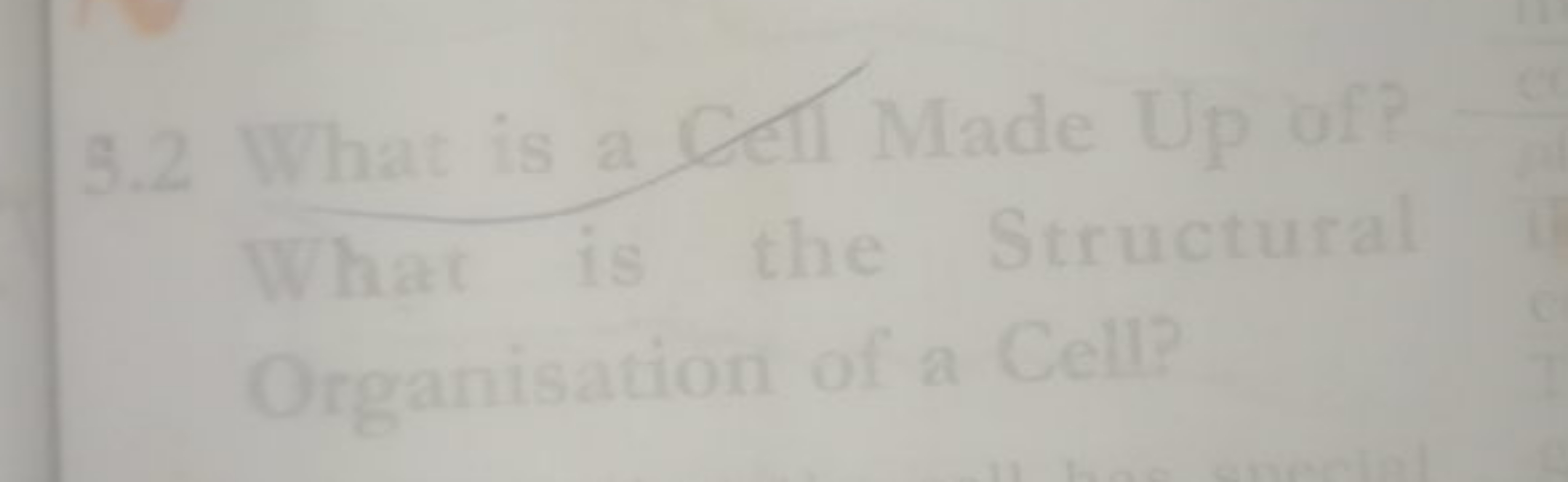 5.2 What is a Cell Made Up of? what is the Structural Organisation of 