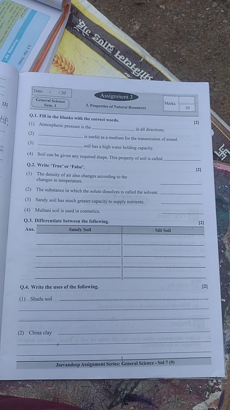 Date
120
General Science
Assignment 3
[2]
Sem. 1
3. Properties of Natu