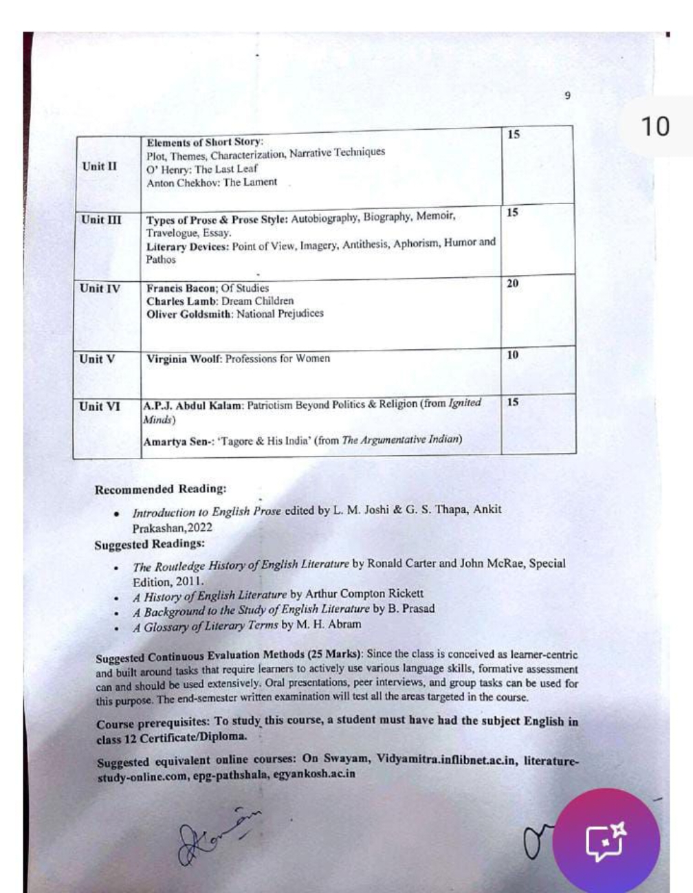 9
\begin{tabular} { | c | c | c | } 
\hline Unit II & \begin{tabular} 