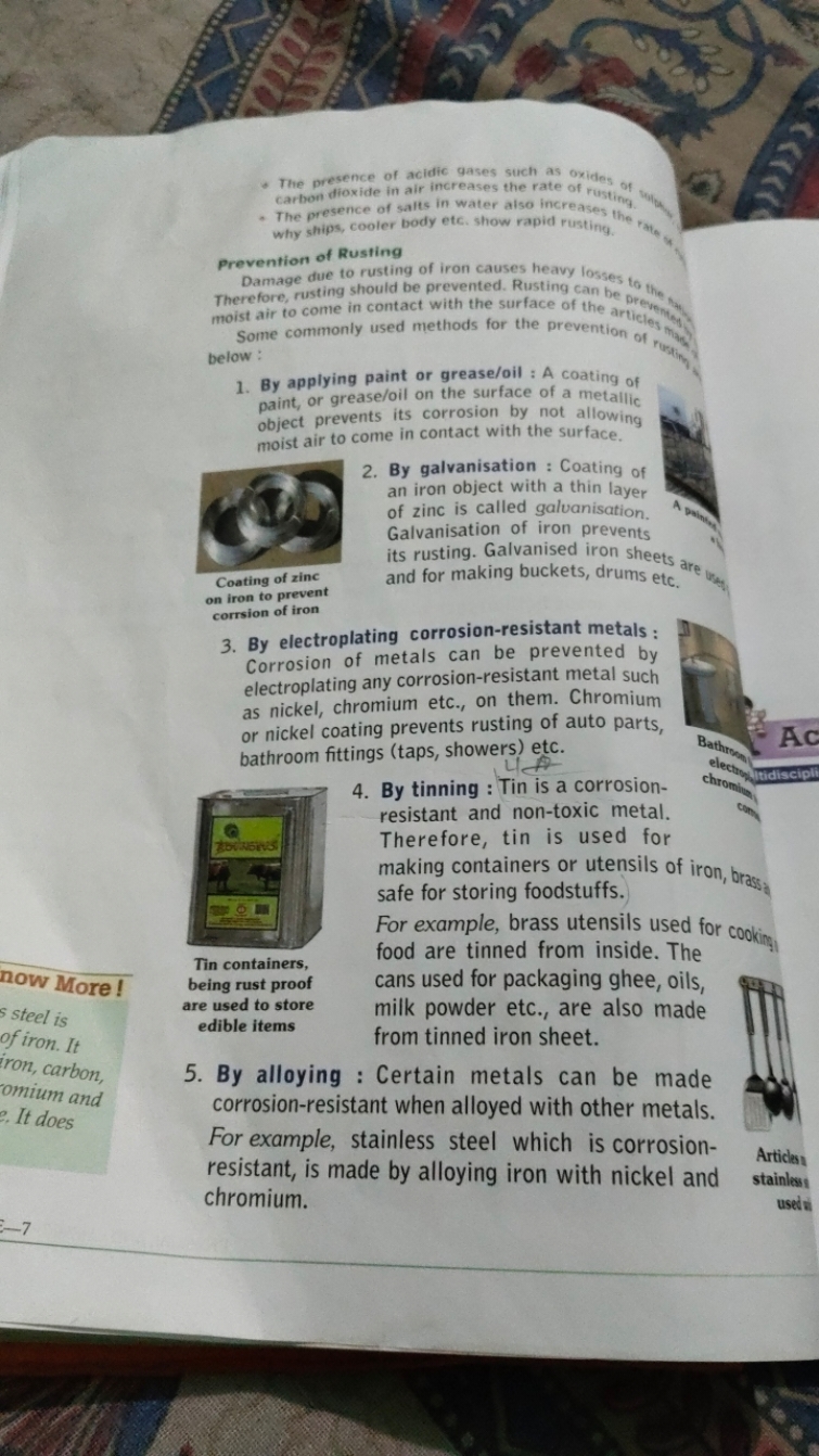 - The presence of acidic gases such as oxides of
carbon dioxide in air