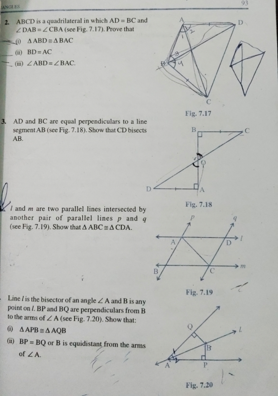 2. ABCD is a quadrilateral in which AD=BC and ∠DAB=∠CBA (see Fig. 7.17