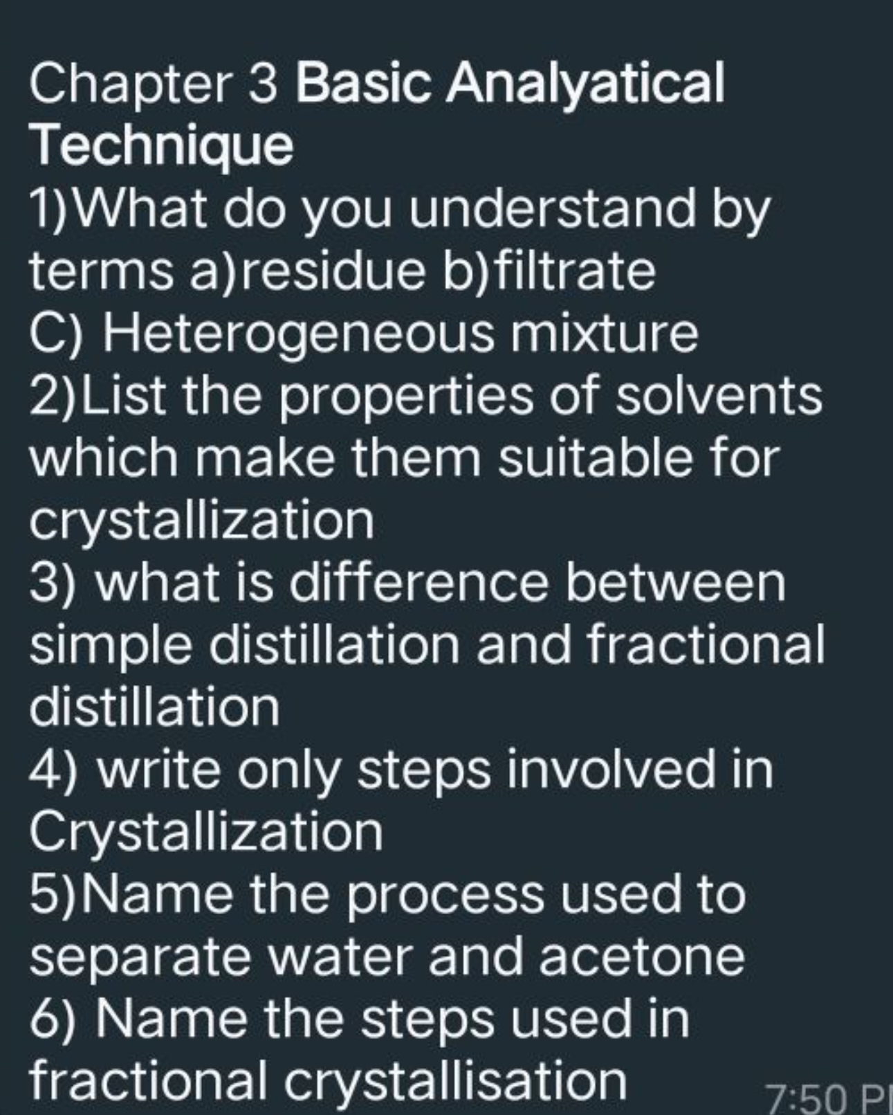 Chapter 3 Basic Analyatical
Technique
1) What do you understand by ter